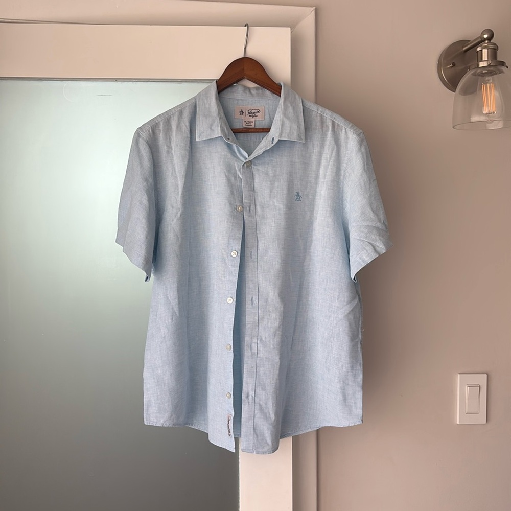 light blue shirt penguin size xl